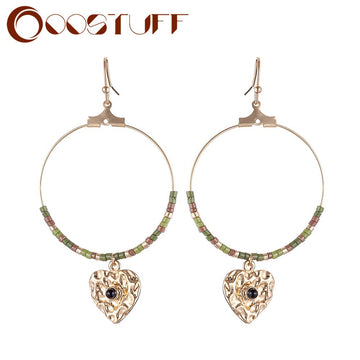 Beads Hoop Earrings for Women Heart Earring Gold Color Women's Earring Beautiful unicorn boucle orbellen Pendientes Jewellery daiiibabyyy